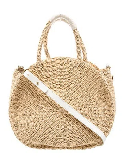Pre-owned Clare V Straw Top Handle Bag In Neutral