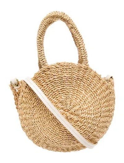 Pre-owned Clare V Straw Top Handle Bag In Neutral