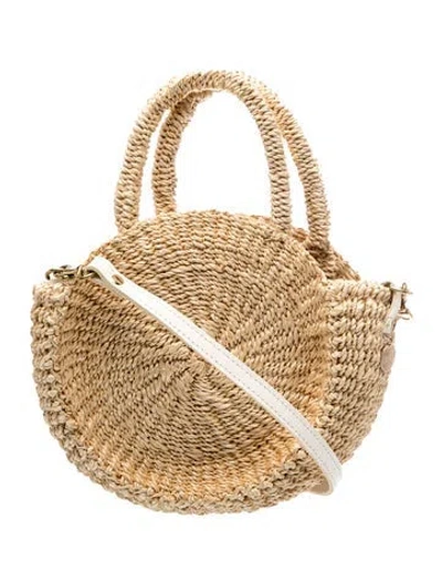 Pre-owned Clare V Straw Top Handle Bag In Neutrals