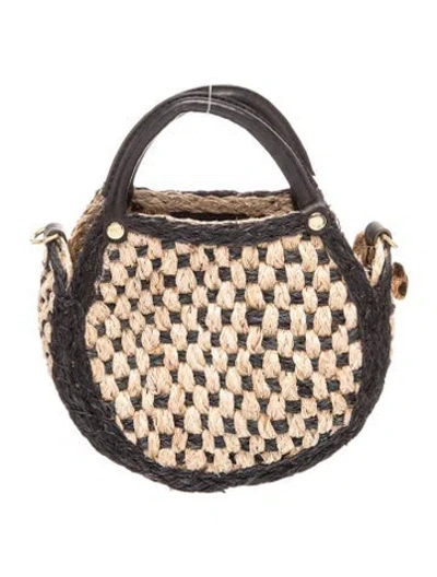 Pre-owned Clare V Straw Top Handle Bag In Neutrals