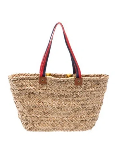 Pre-owned Clare V Straw Tote In Neutrals