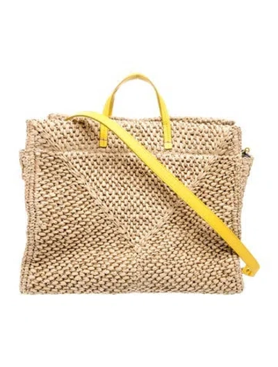 Pre-owned Clare V Straw Tote In Neutrals