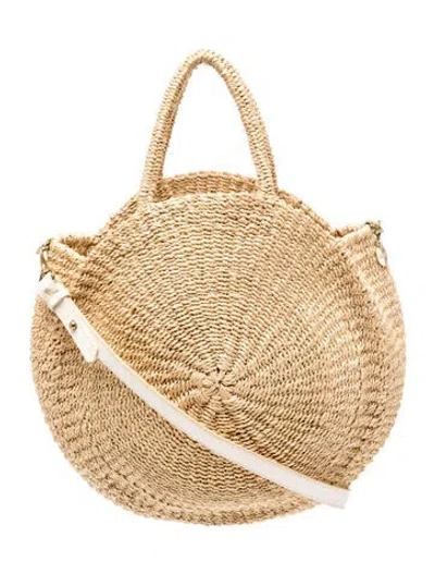 Pre-owned Clare V Straw Tote In Neutrals