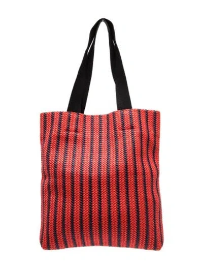 Pre-owned Clare V Straw Tote In Red