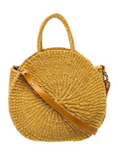 Pre-owned Clare V Straw Tote In Yellow