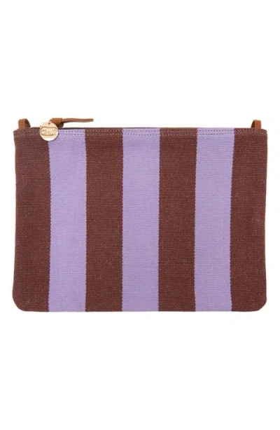 Clare V . Striped Canvas Flat Clutch In Multi