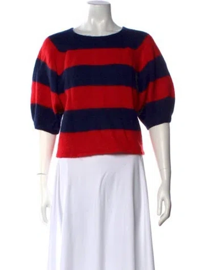 Pre-owned Clare V Striped Crew Neck Sweater In Red