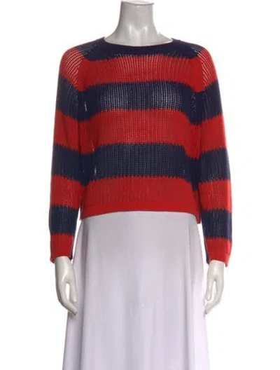Pre-owned Clare V Striped Crew Neck Sweater In Red