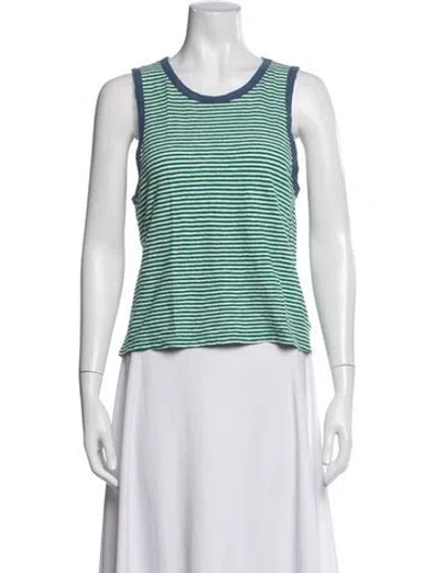 Pre-owned Clare V Striped Crew Neck Top In Brown