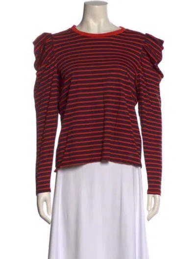 Pre-owned Clare V Striped Crew Neck Top In Multi