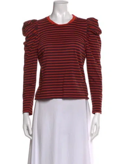 Pre-owned Clare V Striped Crew Neck Top In Multi
