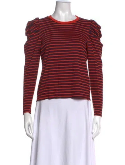 Pre-owned Clare V Striped Crew Neck Top In Multicolor