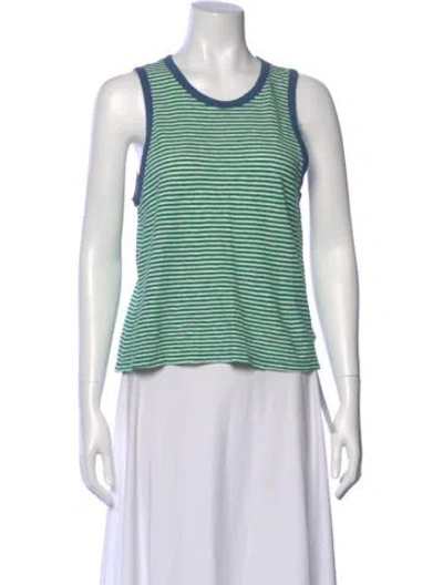 Pre-owned Clare V Striped Crew Neck Top In White