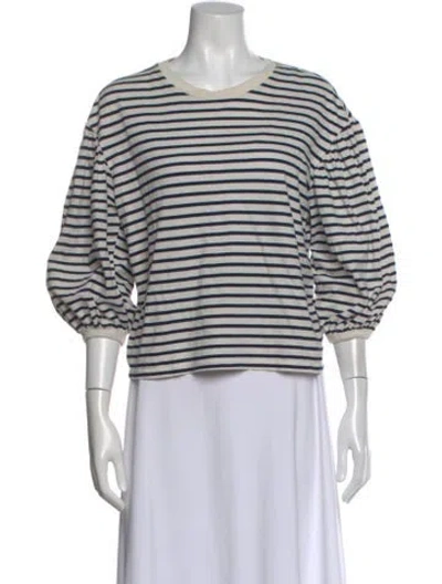 Pre-owned Clare V Striped Crew Neck T-shirt