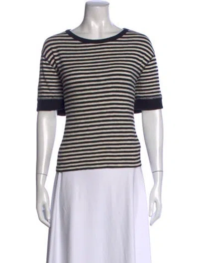 Pre-owned Clare V Striped Crew Neck T-shirt In Black