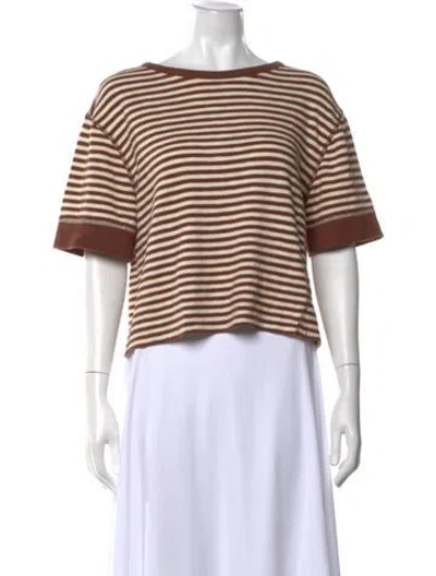 Pre-owned Clare V Striped Crew Neck T-shirt In Black