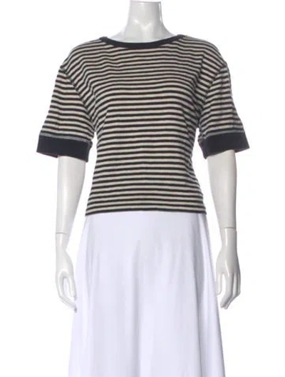 Pre-owned Clare V Striped Crew Neck T-shirt In Multi