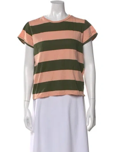 Pre-owned Clare V Striped Crew Neck T-shirt In Multi