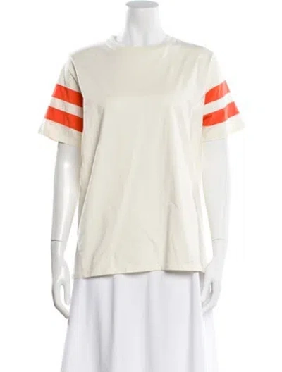 Pre-owned Clare V Striped Crew Neck T-shirt In Neutral