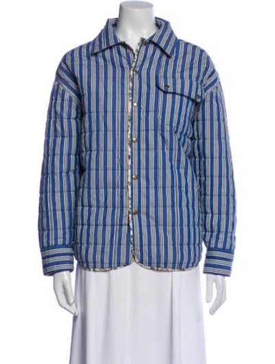 Pre-owned Clare V Striped Jacket In Blue
