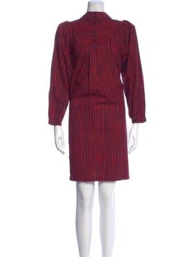 Pre-owned Clare V Striped Knee-length Dress In Red