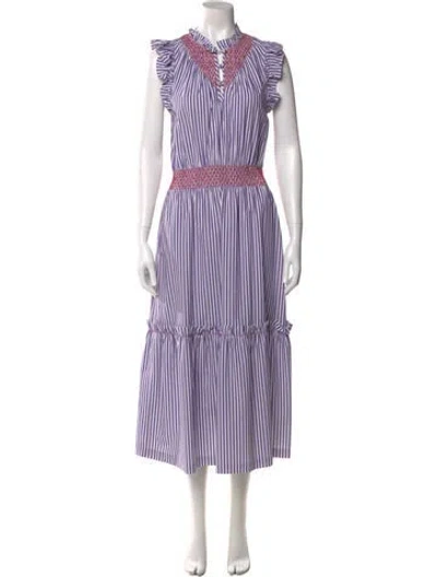 Pre-owned Clare V Striped Long Dress In Purple