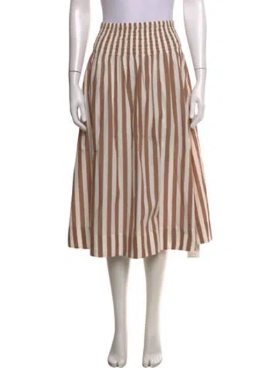 Pre-owned Clare V Striped Midi Length Skirt In Neutrals