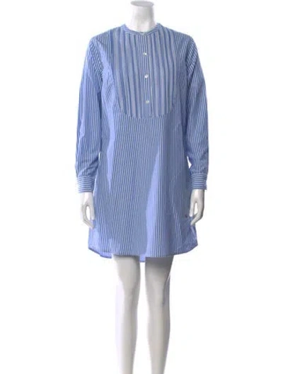 Pre-owned Clare V Striped Mini Dress In Blue
