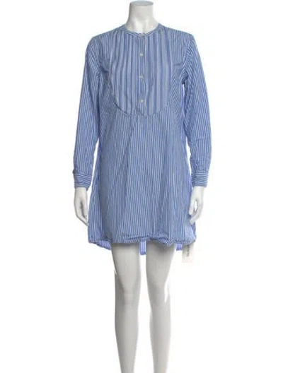 Pre-owned Clare V Striped Mini Dress In Blue