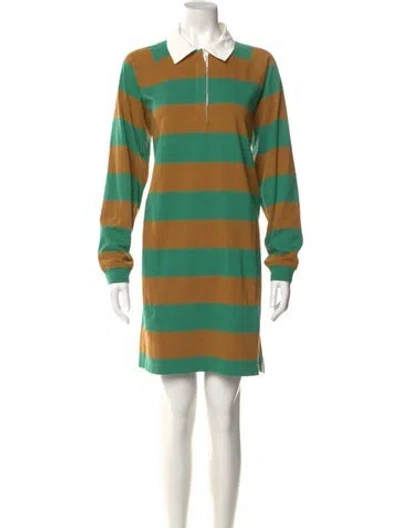 Pre-owned Clare V Striped Mini Dress In Green