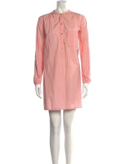 Pre-owned Clare V Striped Mini Dress In Pink