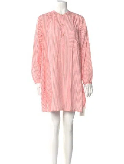 Pre-owned Clare V Striped Mini Dress In Pink