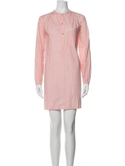 Pre-owned Clare V Striped Mini Dress In Pink