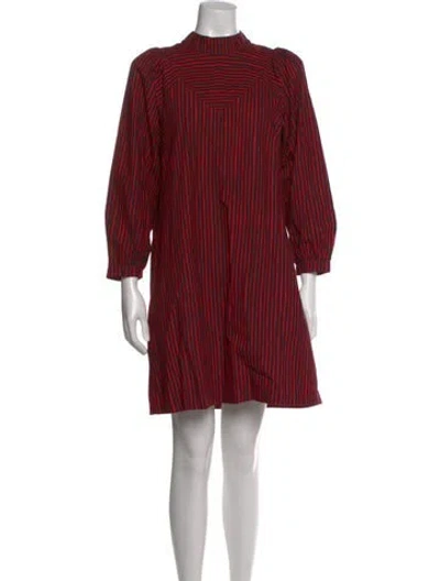 Pre-owned Clare V Striped Mini Dress In Red