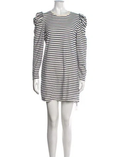 Pre-owned Clare V Striped Mini Dress In White