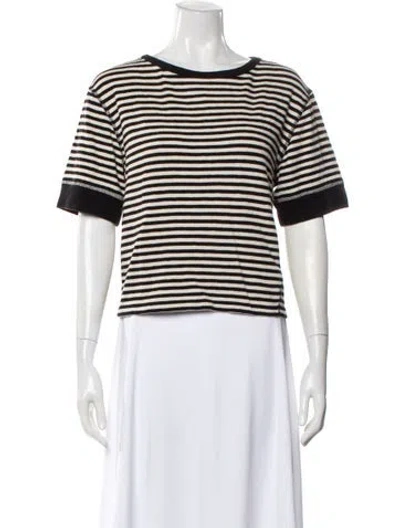 Pre-owned Clare V Striped Scoop Neck Sweater In Black