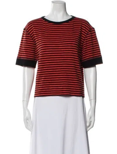 Pre-owned Clare V Striped Scoop Neck Sweater In Orange