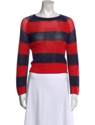 Pre-owned Clare V Striped Scoop Neck Sweater In Red