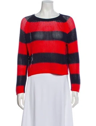 Pre-owned Clare V Striped Scoop Neck Sweater In Red
