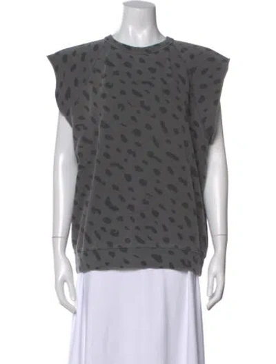 Pre-owned Clare V Striped Short Sleeve Button-up Top In Gray
