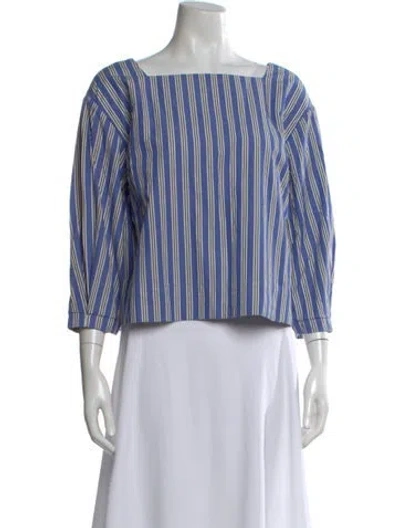 Pre-owned Clare V Striped Square Neckline Top In Multi