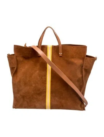 Pre-owned Clare V Suede Bucket Bag In Brown