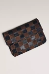 Clare V . Carryall Checkered Leather Clutch In Multi