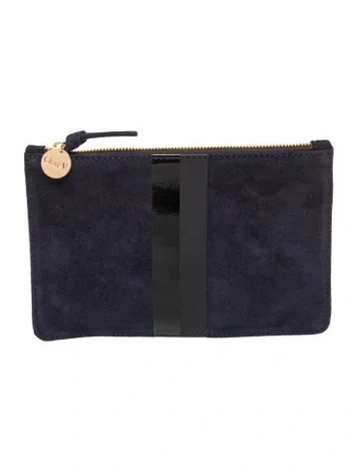 Pre-owned Clare V Suede Clutch In Black
