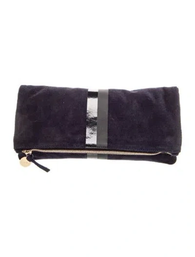 Pre-owned Clare V Suede Clutch In Blue