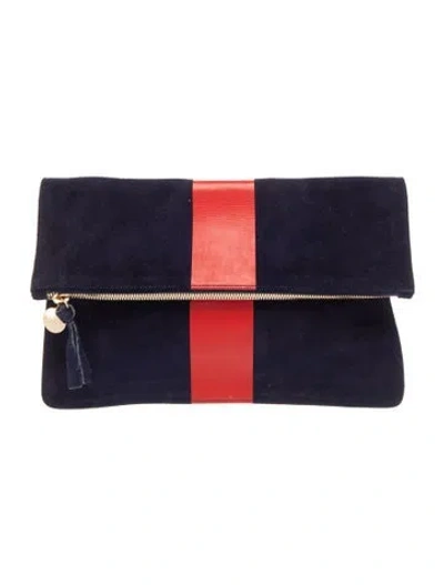 Pre-owned Clare V Suede Clutch In Blue