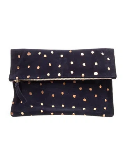 Pre-owned Clare V Suede Clutch In Blue