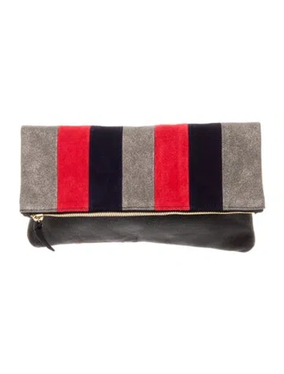 Pre-owned Clare V Suede Clutch In Red