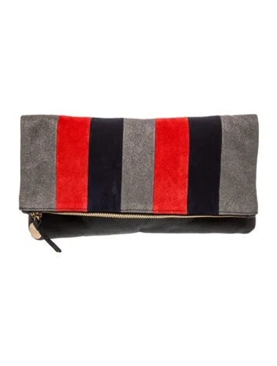 Pre-owned Clare V Suede Clutch In Red