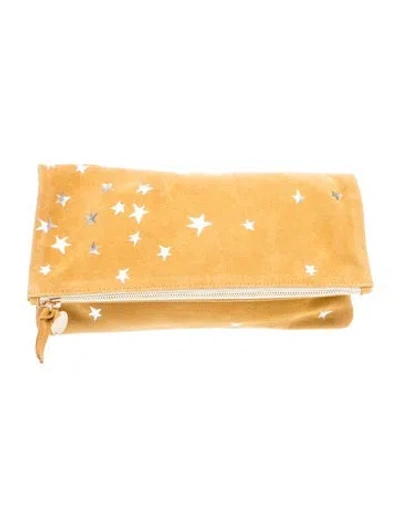 Pre-owned Clare V Suede Clutch In Yellow